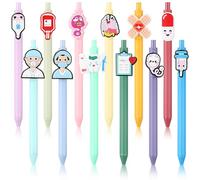 Clabby 12 Pezzi Penne per Infermieri Natale Penna a Inchiostro Nero Divertente per Donne Regali per Infermieri Penne di Ringraziamento Per Medici Assistenti Medici Studenti Scuola(Leggero,Carino)