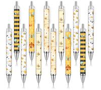 Clabby 12 Pezzi Set Penne a Sfera con Motivo Ape Set Penna a Sfera Retrattile Retrattile Penna a Sfera dei Cartoni Animati per Natale Regalo per Festa dell'Insegnante