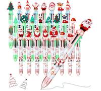 Clabby 24 Penne a Sfera di Natale Multicolore 6 in 1 con Albero Babbo Natale Penna a Sfera Natalizia Regalo di Festa per Scuola Ufficio Riempitori di Sacchetti di Feste