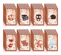 Clabby 32 Mini Quaderni per Bambini Bomboniere di Bosco Mini Blocchi Note di Animale Boschivo Quaderno a Spirale di Animali della Foresta Coniglio Scoiattolo Procione Gufo (Stile Adorabile)