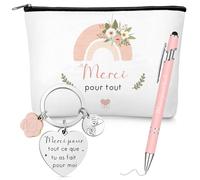 Clabby Set Regalo di Ringraziamento Grazie Penna a Sfera Portachiavi Grazie per Tutto Borsa per il Trucco per Insegnante Personale Tata Madre Amica Collega Medico Infermiere