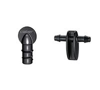 Claber 7806040 Accessori Rainjet Goccia 4 Tappi Fine Tubo & 91155 Raccordo Diritto, 1/4", Nero, Confezione Da 10 Pezzi