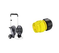 Claber 87262 Carrello AVV. ECOSEI 8980, Nero, 400x400x120 cm & Karcher Irrigazione Raccordo universale 1/2 & rdquo; 5/8 & rdquo; 3/4 & rdquo; sfuso