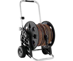 Claber Kit Avvolgitubo per Giardino Esterno Carrello in Alluminio con Ruote Genius 60 + Tubo mt. 30/Ø da 1/2'' + 2 raccordi + Lancia + Presa Rubinetto + P...