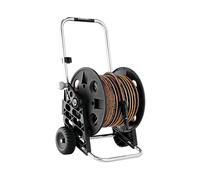 Claber Kit Pronto 30, Carrello avvolgitubo Manuale da Giardino in plastica e Alluminio con Tubo e Lancia