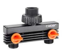 Claber presa a due vie uscita 3/4" filetto maschio con rubinetti regolatori