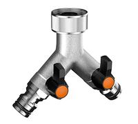 Claber Metal-Jet in Ottone Presa Rubinetto a 2 Vie Regolabili