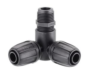 Claber raccordo ad angolo Ø 1/2" (13-16 mm) - filetto 1/2" Block System Nero