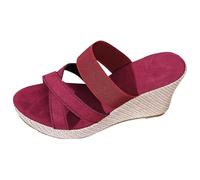 Clacchette Pantuflas cómodas Para interiores y exteriores, soaves y Sin Cordones, Con Suela antideslizante., rosso, 40 EU