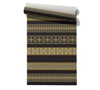 Claccis Carta Adesiva Vinilica Per Stampa da Parati Autoadesiva Camera Letto Modello Europeo Retrò, Elegante Nobile Top Cucina Tessuto Non Oro 45x300cm