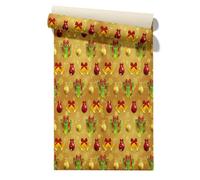 Claccis Carta Parati Autoadesiva Vintage da 3D Pvc Autoadesivo Parete Natale Colla Rimovibile Per Rotolo Di Vinile Rosso Carta Staccare Incollare Paraschizzi Della Cucina 45x200cm