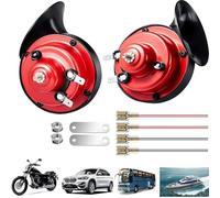 Clacson a lumaca da 300 dB a doppio tono per auto, 12 V, impermeabile, per auto/moto/camion/barca, nacchere in acciaio al manganese per garantire la qualità del suono, resistenza alle alte temperature