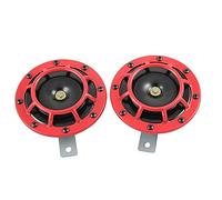 Clacson Auto,Trombe Auto 2pcs Red Super Loud Compact Electric Blast Tone Air Horn 1 2V 115 DB. Per le corna del diffusore dell'automobile della motocicletta
