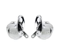 Clacson cromato per auto stile lumaca, confezione doppia, tono alto e tono basso 12 V.