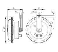 BOSCH Clacson compatibile con 0 986 AH0 203