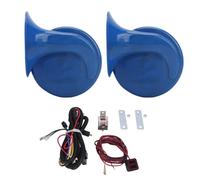 Clacson Elettrico 24V, Kit Completo con Interruttore, Relè e Cablaggio, Impermeabile, Universale per Auto, Camion, Moto e Barca - Suono Forte e Chiaro, Facile Installazione, (Blu)