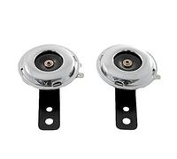 Clacson elettrico a forma di corno, 12 V, nero, cromato, per moto, veicolo, camion, hobby, 1 coppia