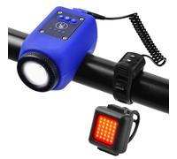 Clacson Elettrico For Bici Luce For Bici 2 In 1, Campanello Elettronico For Mountain Bike 4 Modalità Di Luce 6 Modalità Audio IPX5 Impermeabile Con Clacson Elettronico For Bici Ricaricabile Tramite US