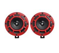 Clacson Super Tone 12V, Coppia Compattta Rosso, 139-170dB - Alta e Durabilità, Universale per Auto e Moto
