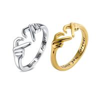 Claddagh, anelli da donna in argento Sterling 925, con scritta "I Love You Forever", misura regolabile, con cuore Claddagh, per madre e figlia, one size, Zinco, Nessuna pietra preziosa