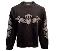 Claddagh Black and Grey Crew Neck Jumper
