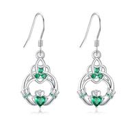 Claddagh Orecchini in argento sterling 925 Trinity Celtic Knot Orecchino Eternity Love Celtic Shamrock Orecchini Irlandesi Regali per donne Mamma Wife