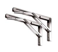 Claiery, staffe per reggimensole pieghevoli, in acciaio inox lucidato, tipo a K, resistente