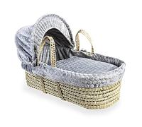 Clair de Lune Cesta in vimini con morbida culla per bebè, colore grigio, 75 x 28 cm