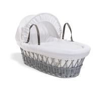 Clair de Lune Culla in vimini grigio a nido d'ape, 68 x 30 cm, colore bianco