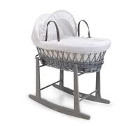 Clair de Lune Culla in vimini grigio a nido d'ape con supporto a dondolo grigio standard - 68 x 30 cm (bianco)