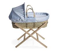 Clair de Lune Dimple Palm - Cesta in vimini con supporto pieghevole, 75 x 28 cm, colore: Blu