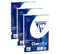 CLAIRALFA Lot de 3 Ramettes 100 Feuilles Papier 80g A4 210x297 mm Certifié PEFC Blanc