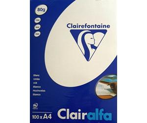 CLAIRALFA Ramette 100 Feuilles Papier 80g A4 210x297 mm Certifié PEFC Blanc