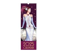 Robert Frederick Calendario 2025 sottile, calendario da parete con visualizzazione mensile, Claire Coxon Art Deco