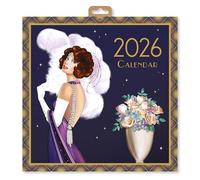 Claire Coxon - Calendario da parete quadrato 2026 in stile Art Déco, planner mensile con illustrazioni originali in stile Art Déco, elegante calendario decorativo