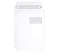 Clairefontaine 101505C - Boite de 250 Pochettes Blanches C4-229x324 mm - Auto-Adhésives - 90g/m² - Fenêtre PET 50x100 (position 50/20)