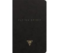 Clairefontaine 102506C - Taccuino rilegato a filo Flying Spirit 96 pagine avorio 11x17cm 90g a righe, copertina in carta lustrée Nera, motivo casuale
