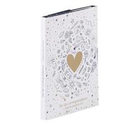 Clairefontaine - 116299C -set per corrispondenza 8 biglietti da 11x15,5cm assortiti al motivo Celeste/Luna/stelle/cuori e 8 buste Pollen formato C6 colore Bianco Naturale - Collezione Adolie-12X16,5cm