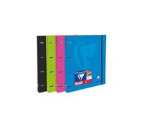 Clairefontaine 130943C - Mimesys cahier-classeur élastiqué A4 rembordé rigide avec feuillets mobiles perforés 200p Q.5x5 cadré 4 couleurs de bandes - couleur aléatoire