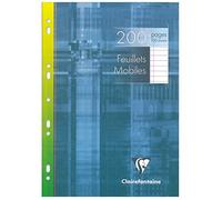 Clairefontaine 1756C Astuccio di fogli mobili forati - A4 21x29,7 cm - 200 pagine Rigate con margini - Carta Bianca 90 g - Astuccio Riutilizzabile
