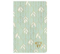 Clairefontaine 193396C-taccuino rilegato rilegato a filo colore Verde acqua-9x14cm 96 pagine rigato carta Clairefontaine Avorio 90g-copertina carta laminata opaca-Collezione Neo Deco Primavera Estate