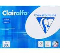 Clairefontaine 1979C Carta da stampa opaca Clairalfa (1 Ries con 500 fogli, A4, 21 x 29,7 cm, 80 g, ideale per copie e stampe giornaliere) bianco