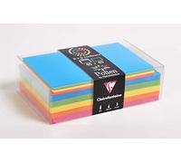 Clairefontaine 20811C - cofanetto da 40 Buste autoadesive, Formato 9x14cm + 40 Cartoncini, Formato 8,2x12,8cm - corrispondenza Pollen - Tema Estate- 5 Colori diversi