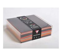 Clairefontaine 20823C - Cofanetto da 40 Buste gommate, Formato Quadrato (14x14cm) + 40 Biglietti, Formato 13,5x13,5cm - Corrisondenza Pollen - Tema Autunno - 5 colori diversi