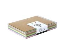 Clairefontaine 20901C - Confezione da 20 Buste autoadesive, Formato C6 (11,4x16,2cm) + 20 Cartoncini, Formato 11x15,5cm - corrispondenza Pollen - Tema Natura - 4 Colori diversi