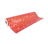 Clairefontaine 211894C - Un rotolo di carta da regalo - Carta Premium 80g - Misura: 50x0,70m -Motivo: arabeschi rossi/Oro, geometrico - confezionamento regali. ideale per confezionamento professionale