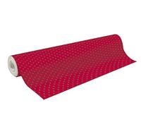 Clairefontaine 211927C - Un rotolo di carta da regalo - Carta Alliance 60g - Misura: 50x0,70m -Motivo: pois verdi, sfondo rosso - confezionamento regali. ideale per confezionamento professionale