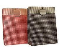 Clairefontaine 212814C - Sacchetto regalo, misura M, 12 x 4,5 x 13,5 cm, 1 pezzo Recto/Verso marrone/rosso assortiti