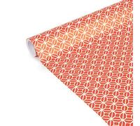 Clairefontaine 223863C-Rotolo di carta da regalo,carta poster 80g, Misure: 5mx35cm, Motivo:geometrico rosa, carta da regalo,Consigliato per il confezionamento di piccoli oggetti