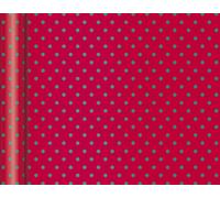 Clairefontaine 223885C - Un rotolo di carta da regalo - carta poster 80g - 5mx35cm (speciale grandezza piccola) -Motivo: Pois verde/sfondo rosso - confezionamento regali. ideale per piccoli oggetti